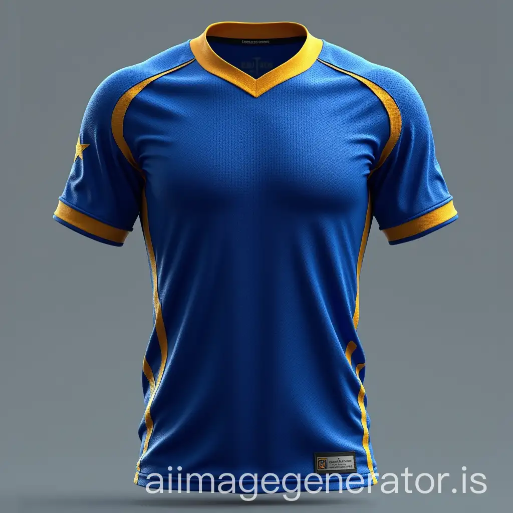 Custom-Sports-Jersey-for-Blue-Blasters-Team-in-Blue-and-Gold-Tones