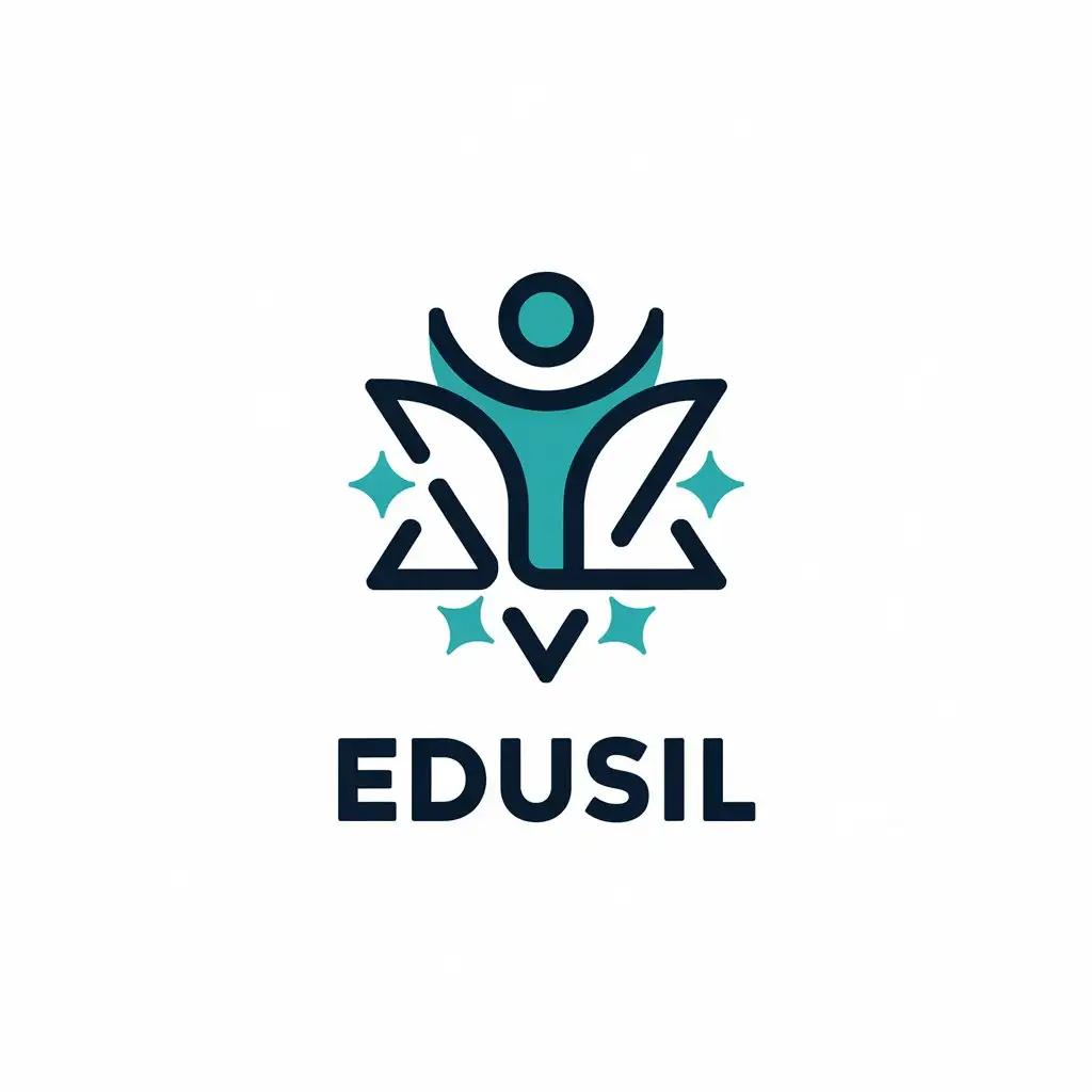 LOGO Design for Edusil Minimalistic Star of David Person Fusion for Education Industry