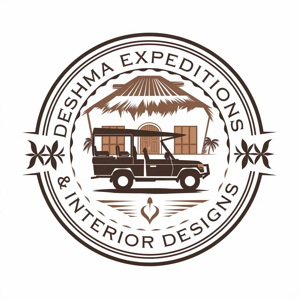 LOGO Design for Deshma Expeditions Interior Designs Safari Vehicle Interior Design Theme for Travel Industry