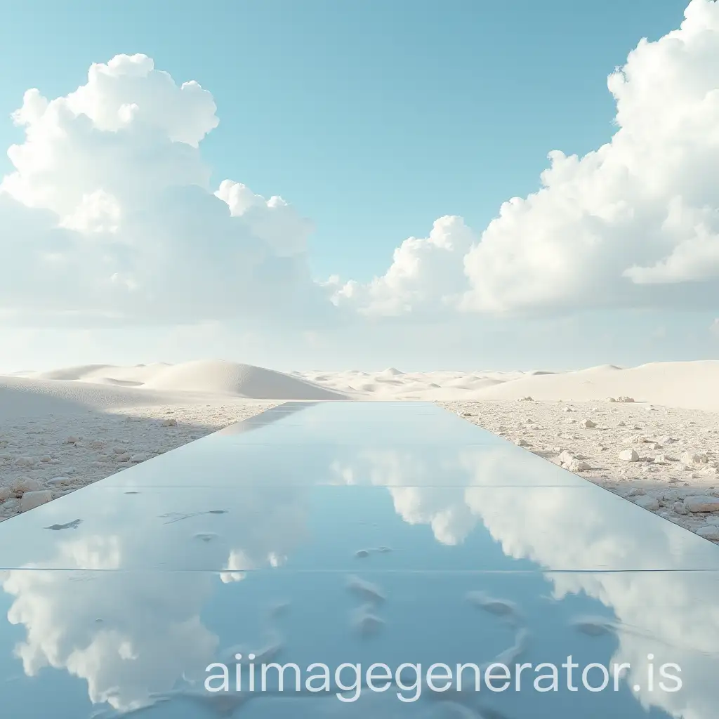 Desert-Landscape-with-Crystal-Mirrors-Reflecting-Clouds
