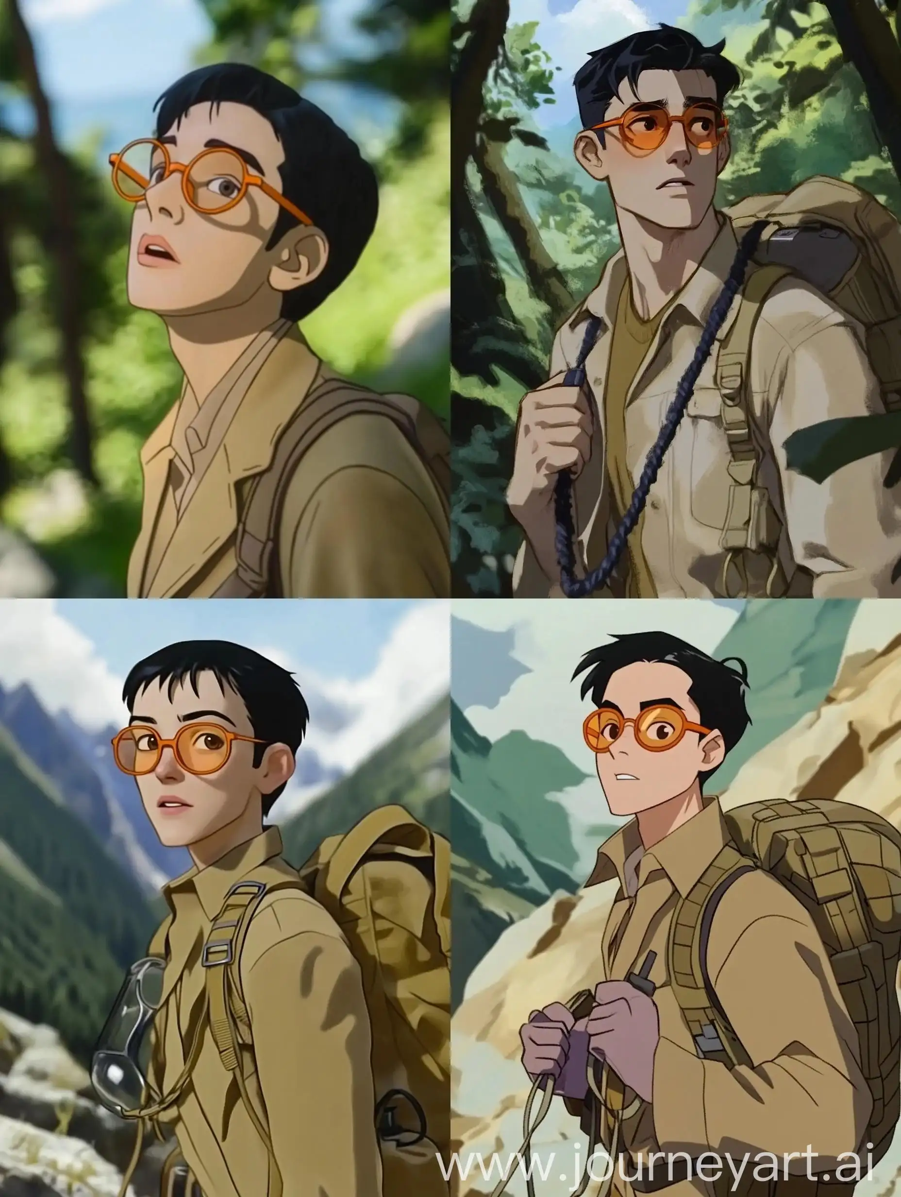 Young-Scientist-Hiking-in-Khaki-Suit