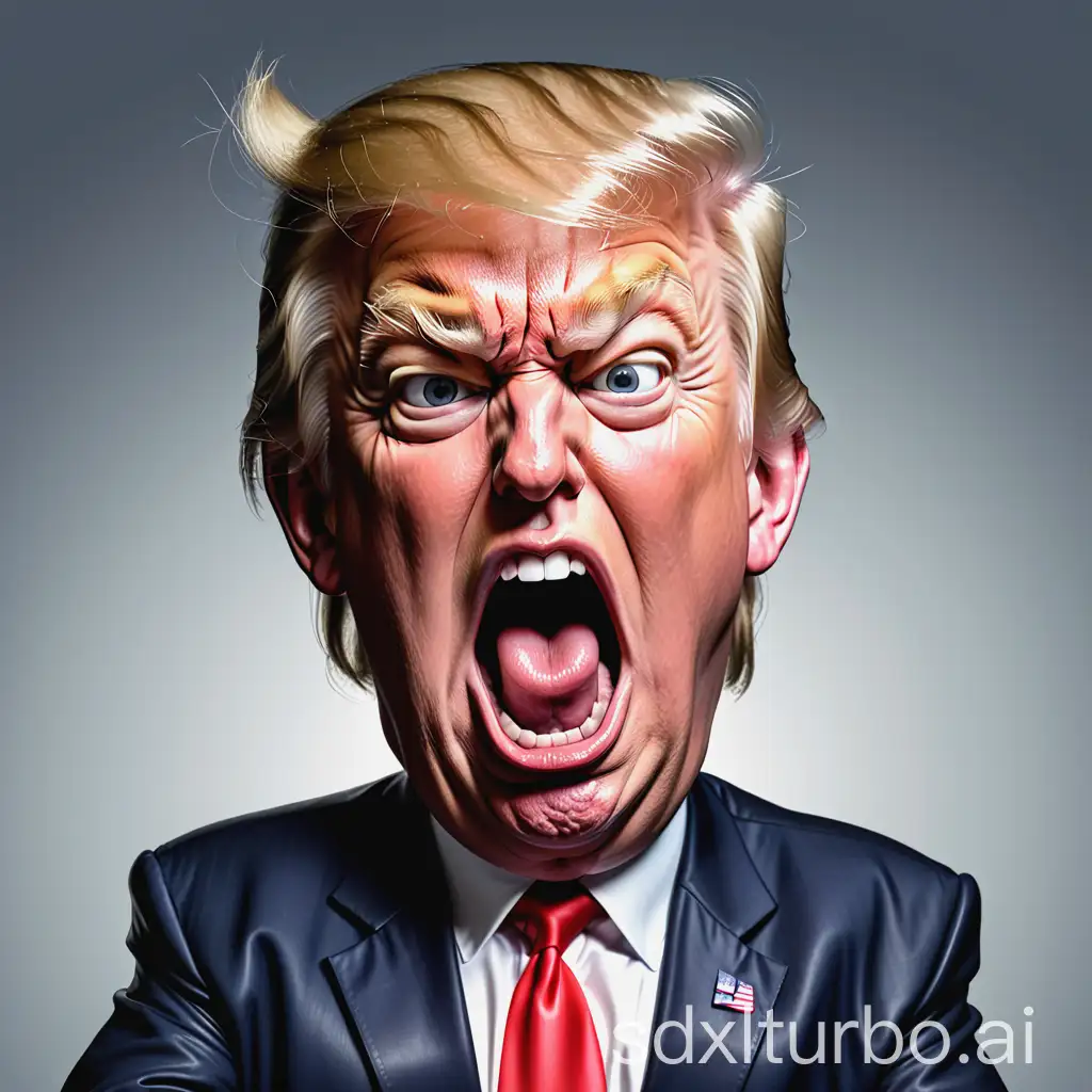 Caricature-of-Donald-Trump-Expressing-Outrage