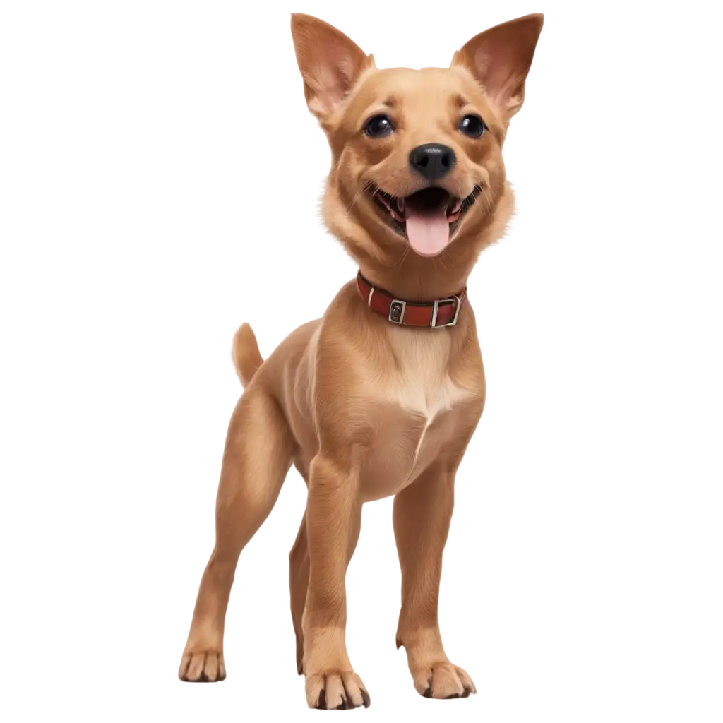 realistic dog standing playing happily