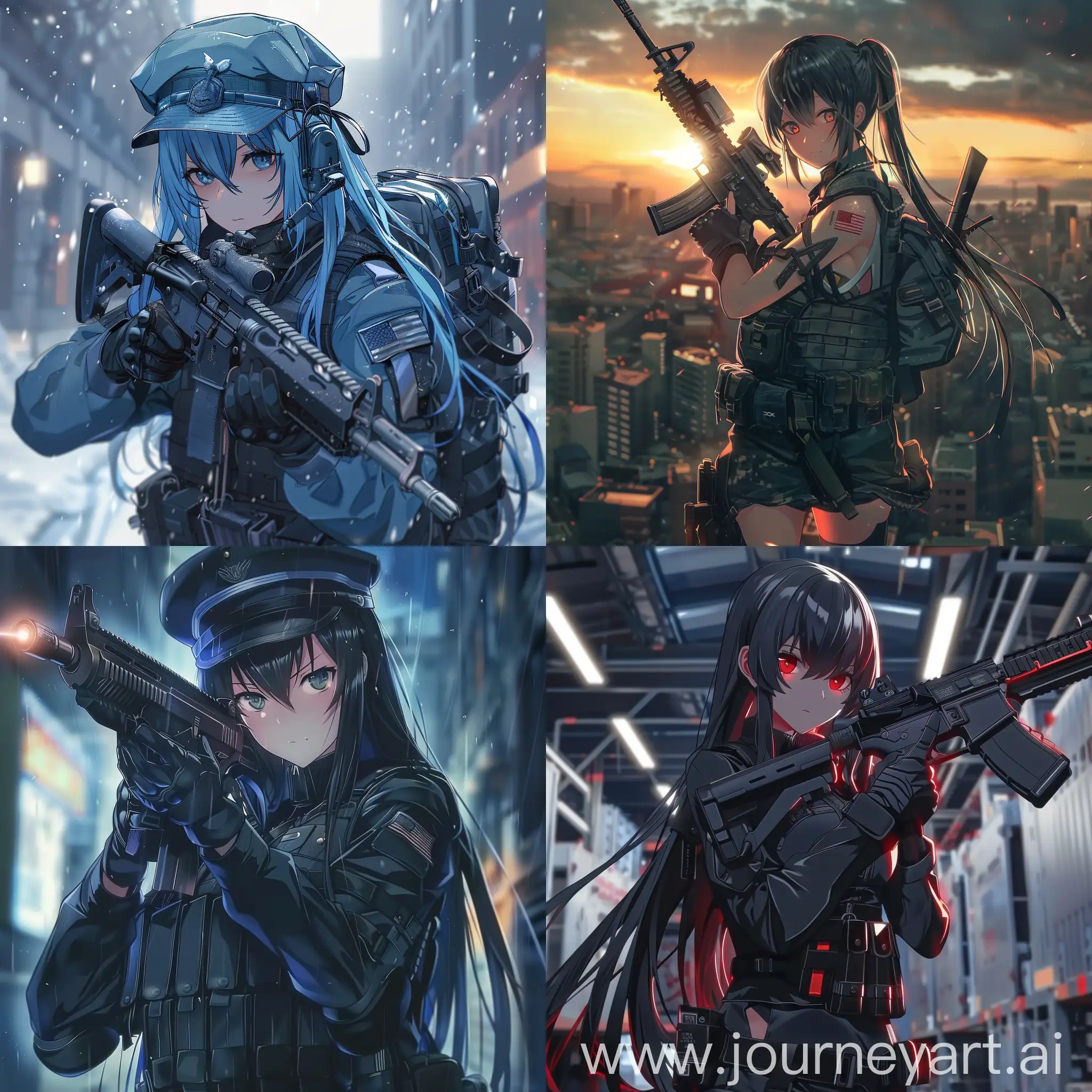 Anime-Girl-with-Weapon-in-Modern-Uniform