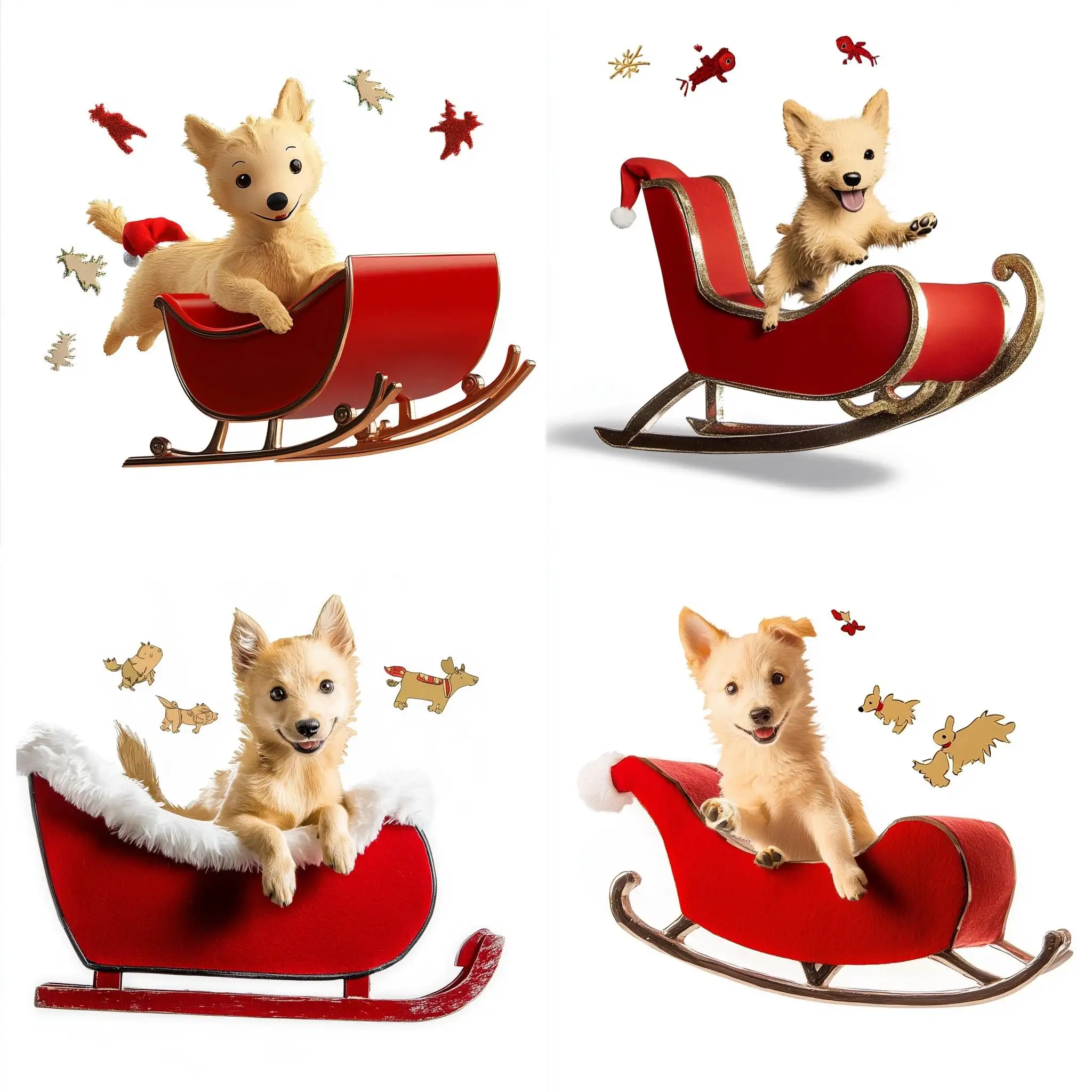 Playful-Puppy-Flying-in-Santas-Sleigh