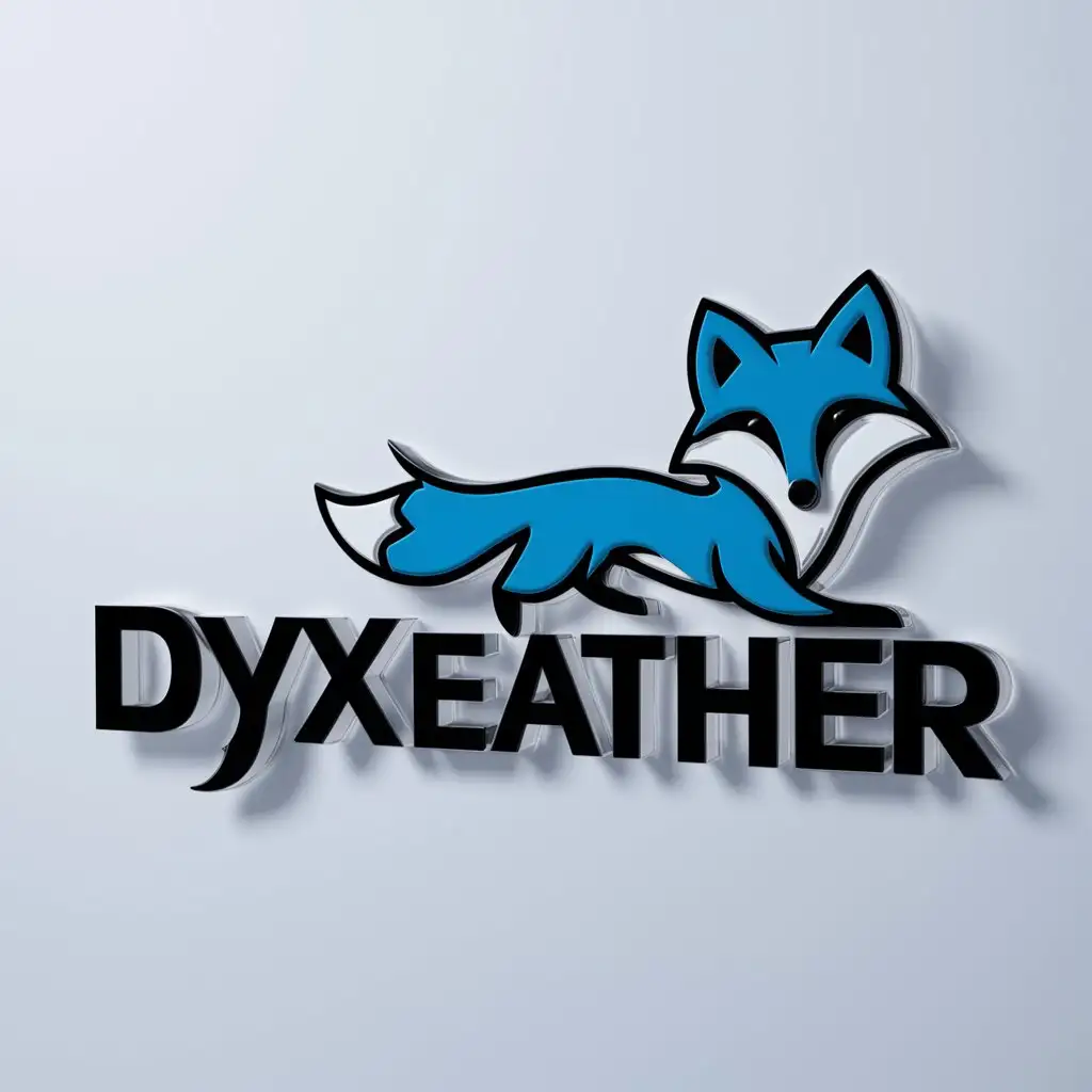 LOGO-Design-for-DyxEather-Blue-Fox-Symbol-for-Entertainment-Industry