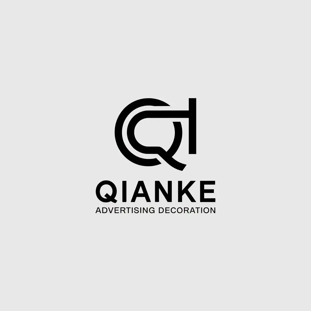 LOGO-Design-for-Qianke-Minimalist-Q-H-with-Advertising-Decoration-Theme