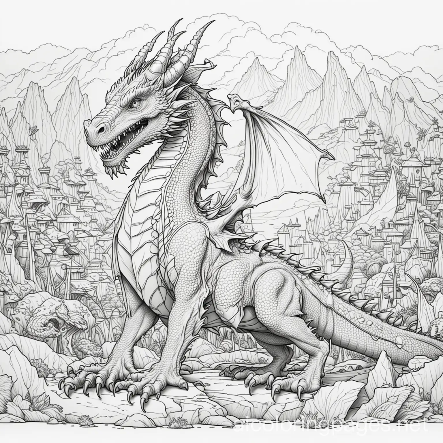 Dragon-Leading-Army-Coloring-Page