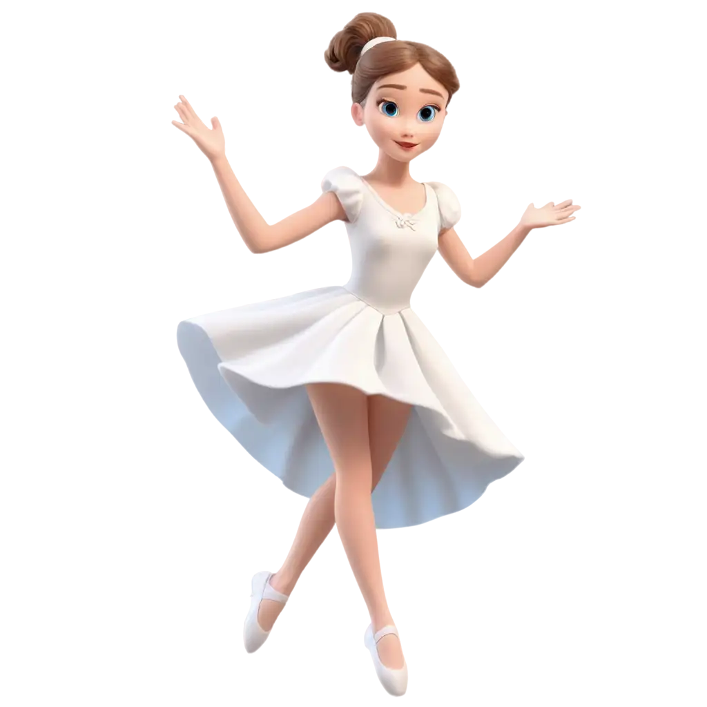 Beautiful-Cute-Ballerina-with-Big-Blue-Eyes-PNG-Image-in-Walt-Disney-Animation-Style