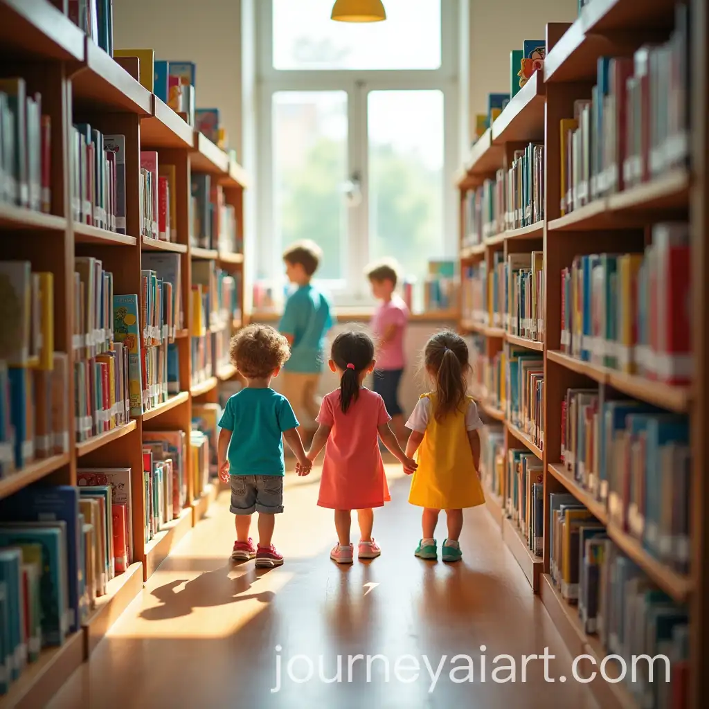 Vibrant-School-Library-with-Diverse-Children