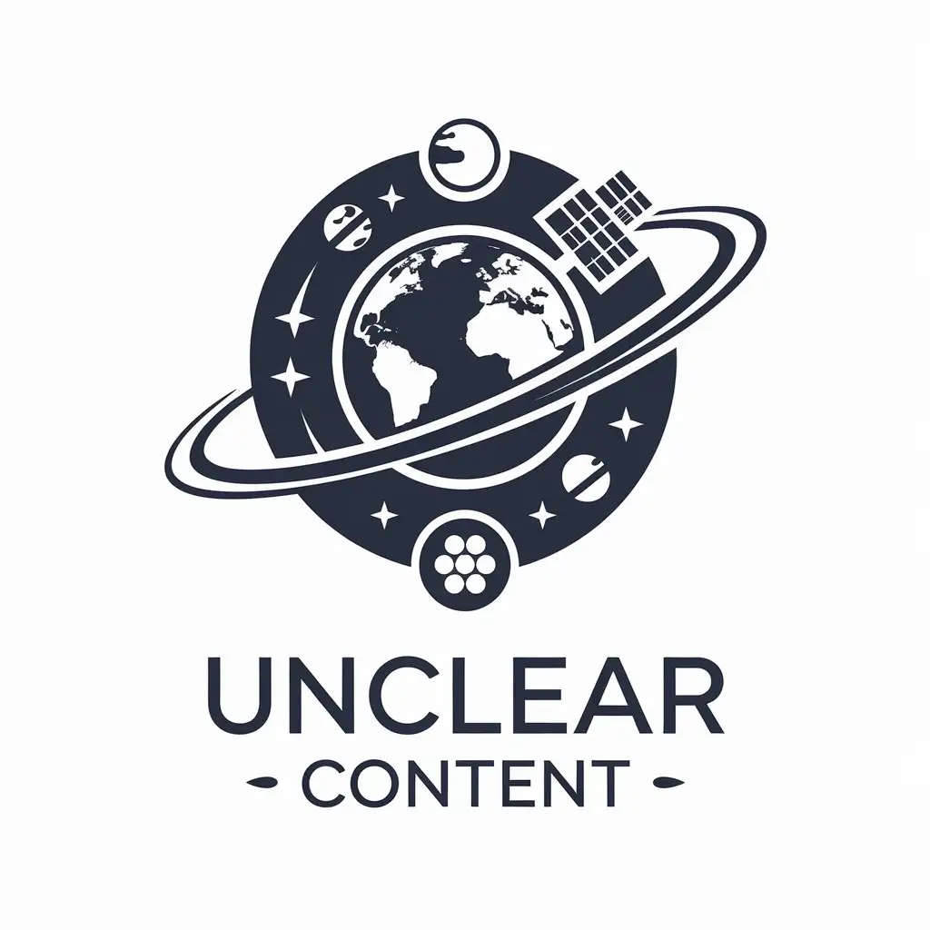 LOGO Design for Unclear Content Earth Universe Satellites and Humanity for Education Industry