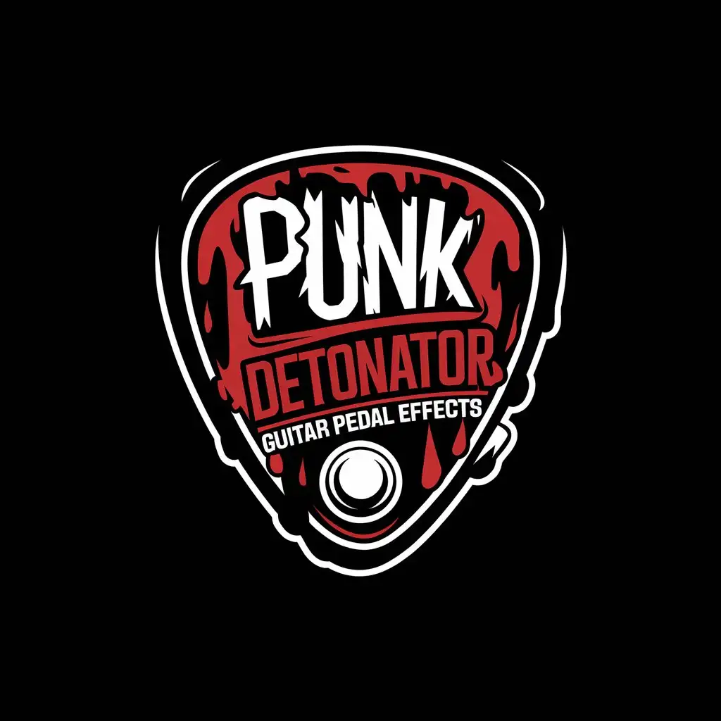 LOGO Design For Punk Detonator Guitar Pedal Effects Blood Red with Black Background