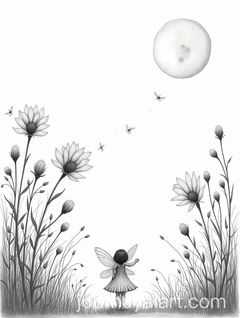 FairyAI-Image-Prompt-Expansion-Fluttering-Among-Tall-Flowers-Under-a-Moonlit-Sky