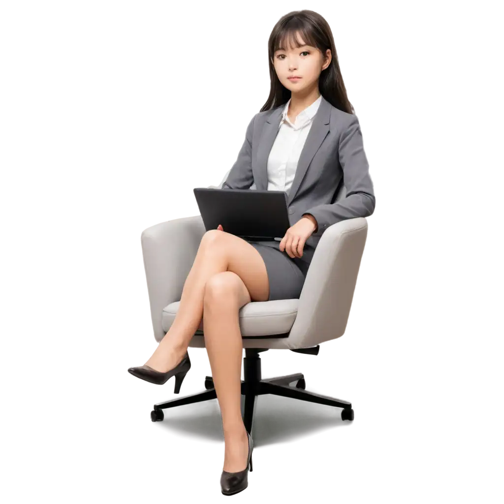 Cute-CEO-Anime-Girl-Sitting-in-Chair-PNG-Image-Captivating-Digital-Illustration