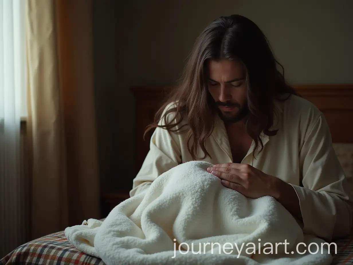 Jesus-in-Reflection-Grieving-with-White-Blanket-Memory