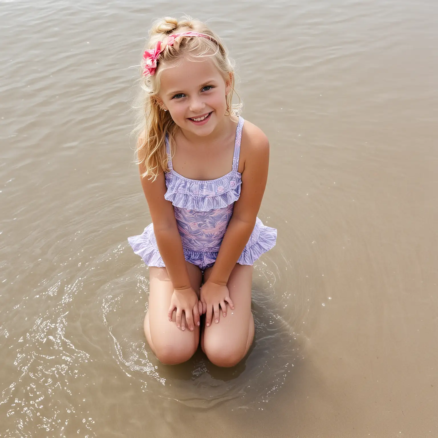 NineYearOld-Girl-in-Ruffled-Swimsuit-with-Anklet-and-Blonde-Hair