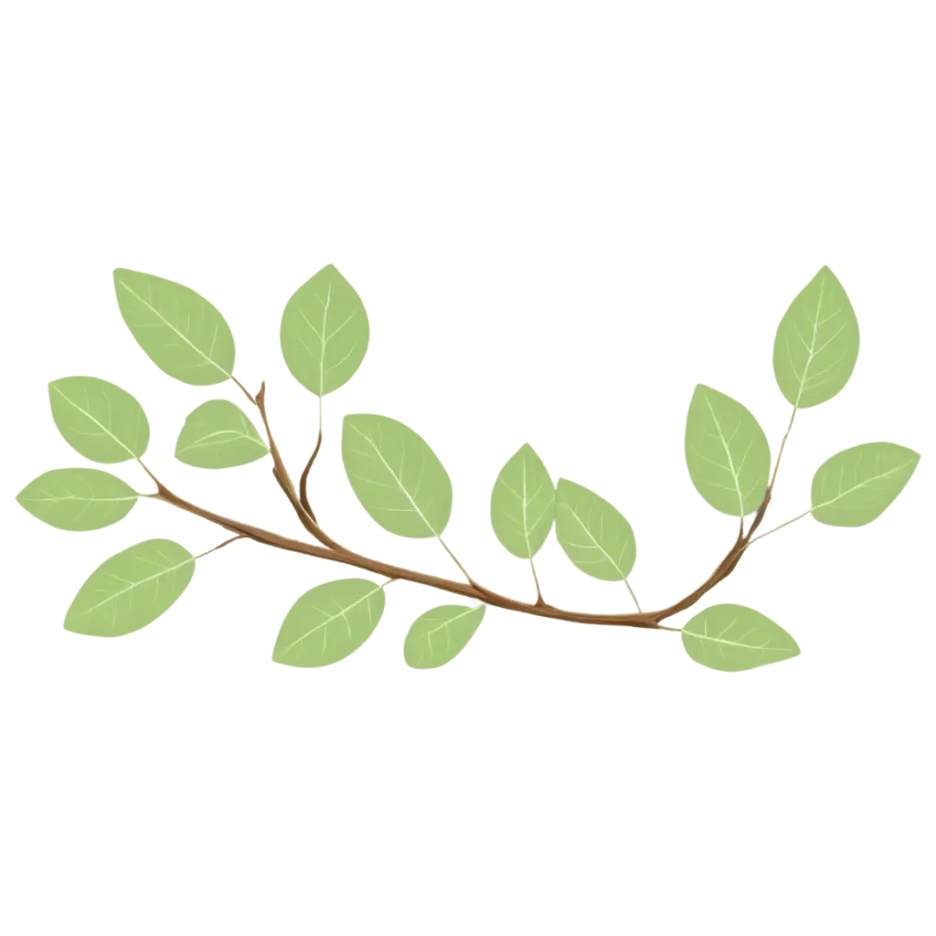 Flat-Vector-Apple-Tree-Branches-with-Fresh-Green-Leaves-PNG-Minimalist-Design-for-Modern-Aesthetics