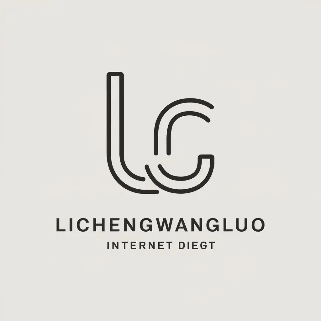 a vector logo design,with the text "LiChengWangLuo", main symbol:LC,Minimalistic,be used in Internet industry,clear background