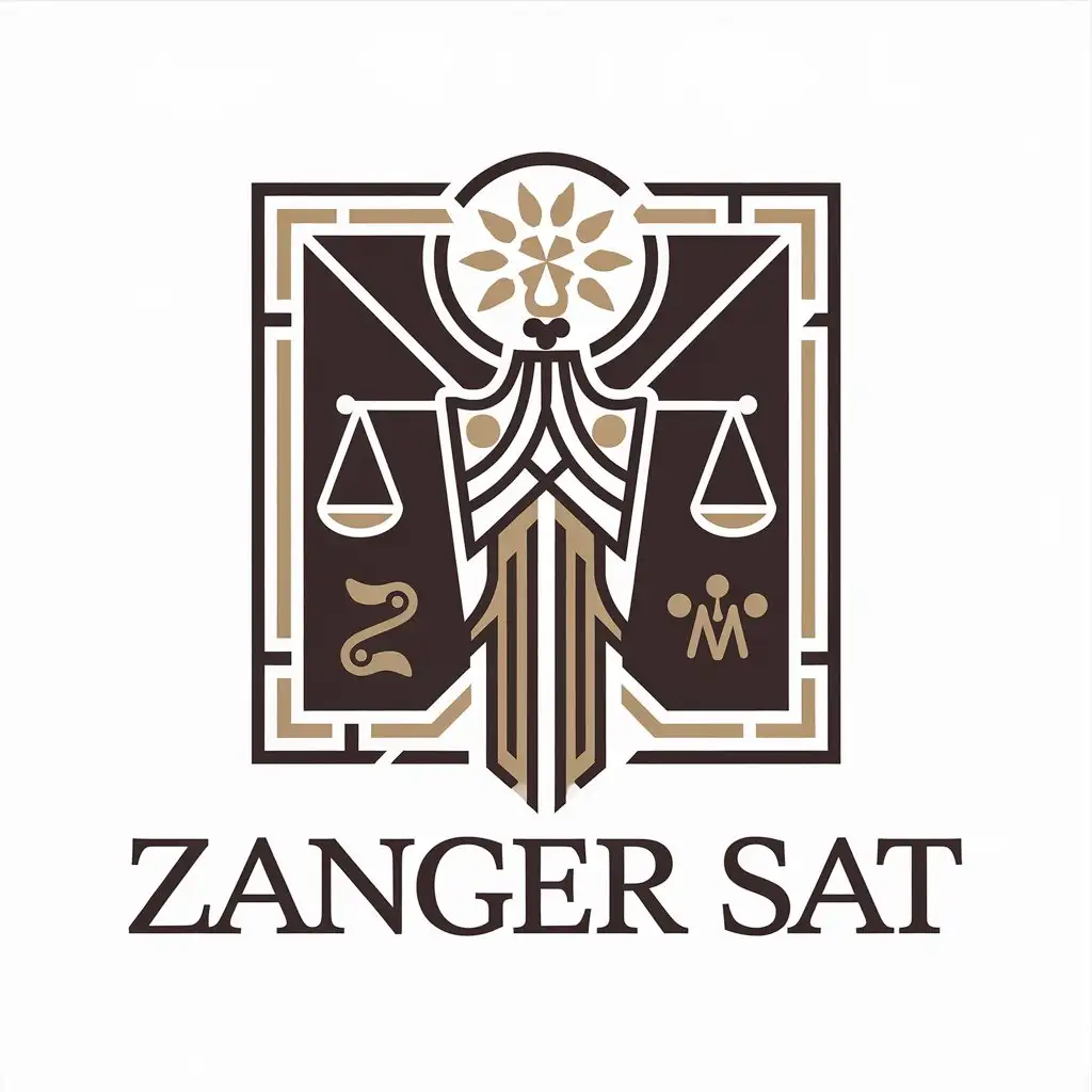 LOGO Design for Zanger Sat Justice Good Fortune West Wealth Symbolism for Legal Industry