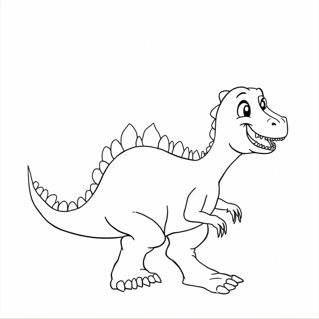 Dinosaur-Black-and-White-Line-Art-for-Coloring-Book