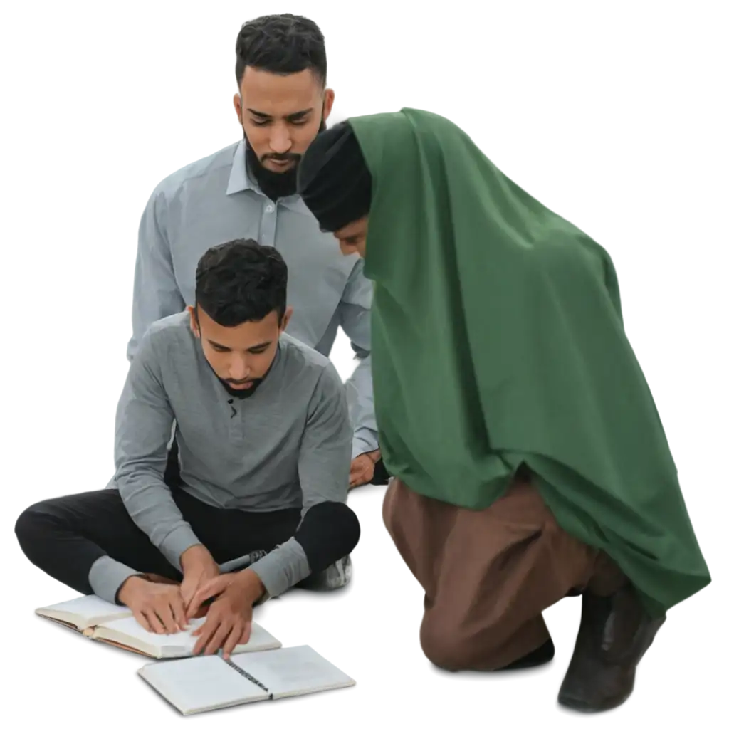 Male-Muslim-Student-Learning-in-Group-HighQuality-PNG-Image-for-Educational-and-Cultural-Use