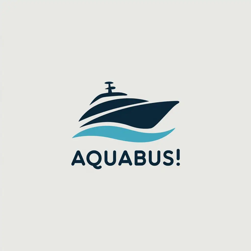 LOGO Design for Aquabus Minimalistic Yacht Theme on Clear Background