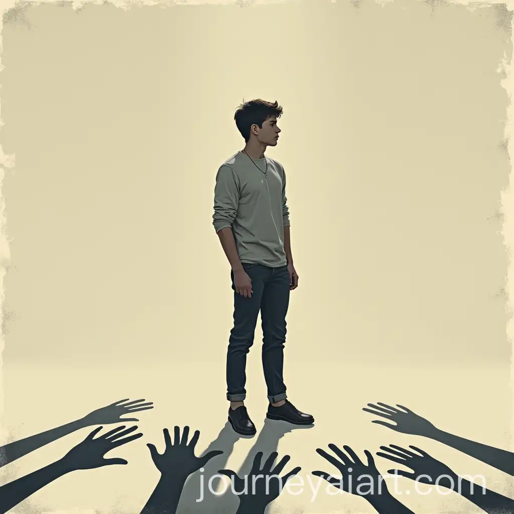 Young-Man-with-Shadow-Controlled-by-Puppeteering-Hands