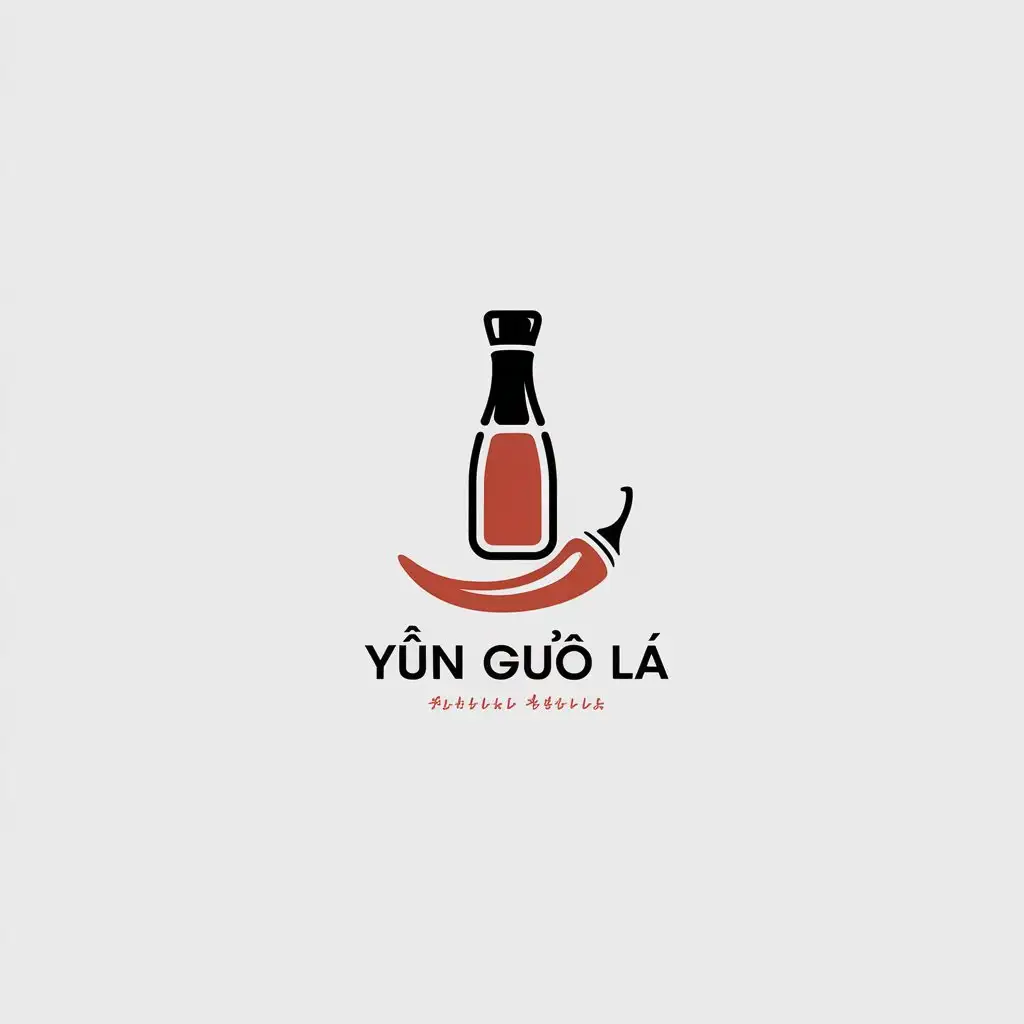 LOGO Design for Yn Gu L Minimalistic Vector Logo with Chili Sauce Symbol for Retail Industry