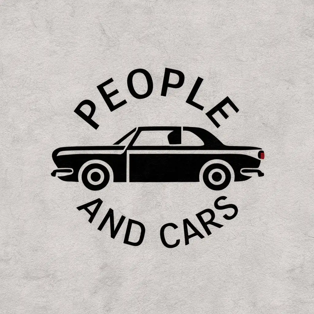 LOGO Design For People and Cars Retro Automotive Theme with Clear Background