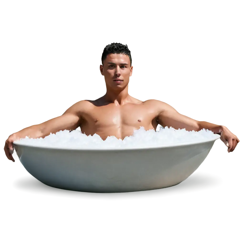 Ronaldo-Ice-Bath-PNG-Image-HighQuality-Transparent-Image-for-Sports-Content