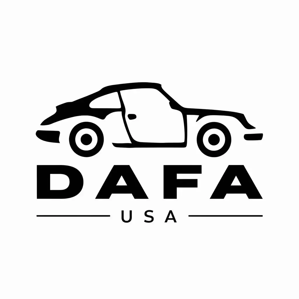 a vector logo design,with the text "DAFA USA", main symbol:car,Moderate,be used in Automotive industry,clear background