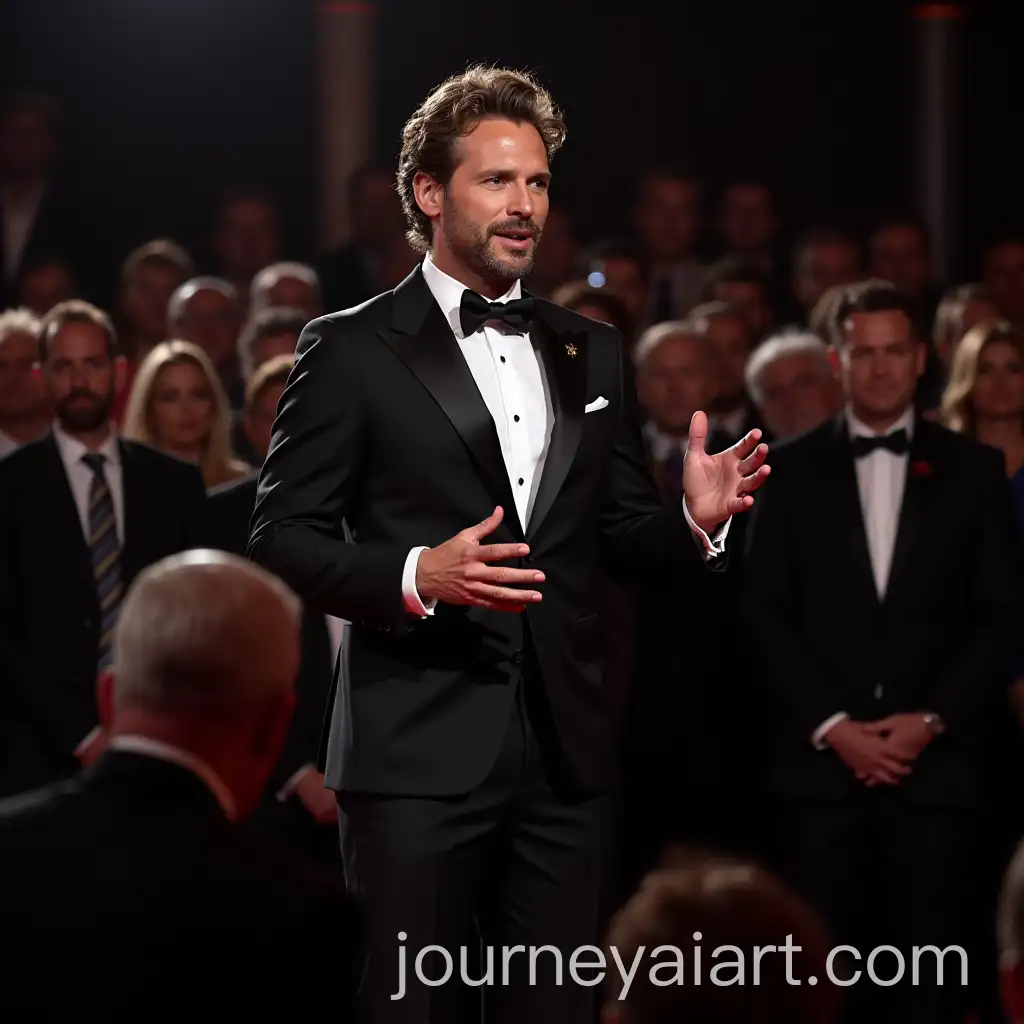 Gabriel-Aubry-Making-Public-Speech-in-Black-Suit