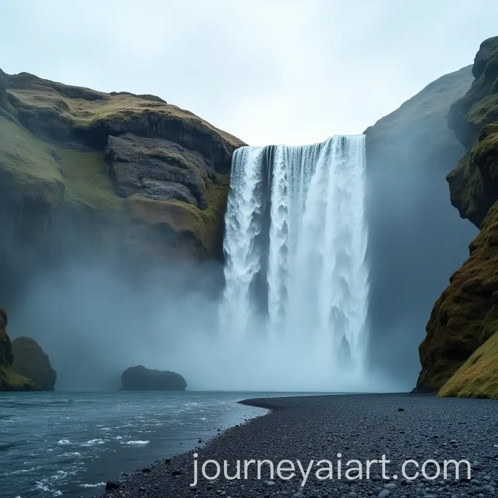 Impressive-Large-Waterfall-on-a-Cloudy-Day