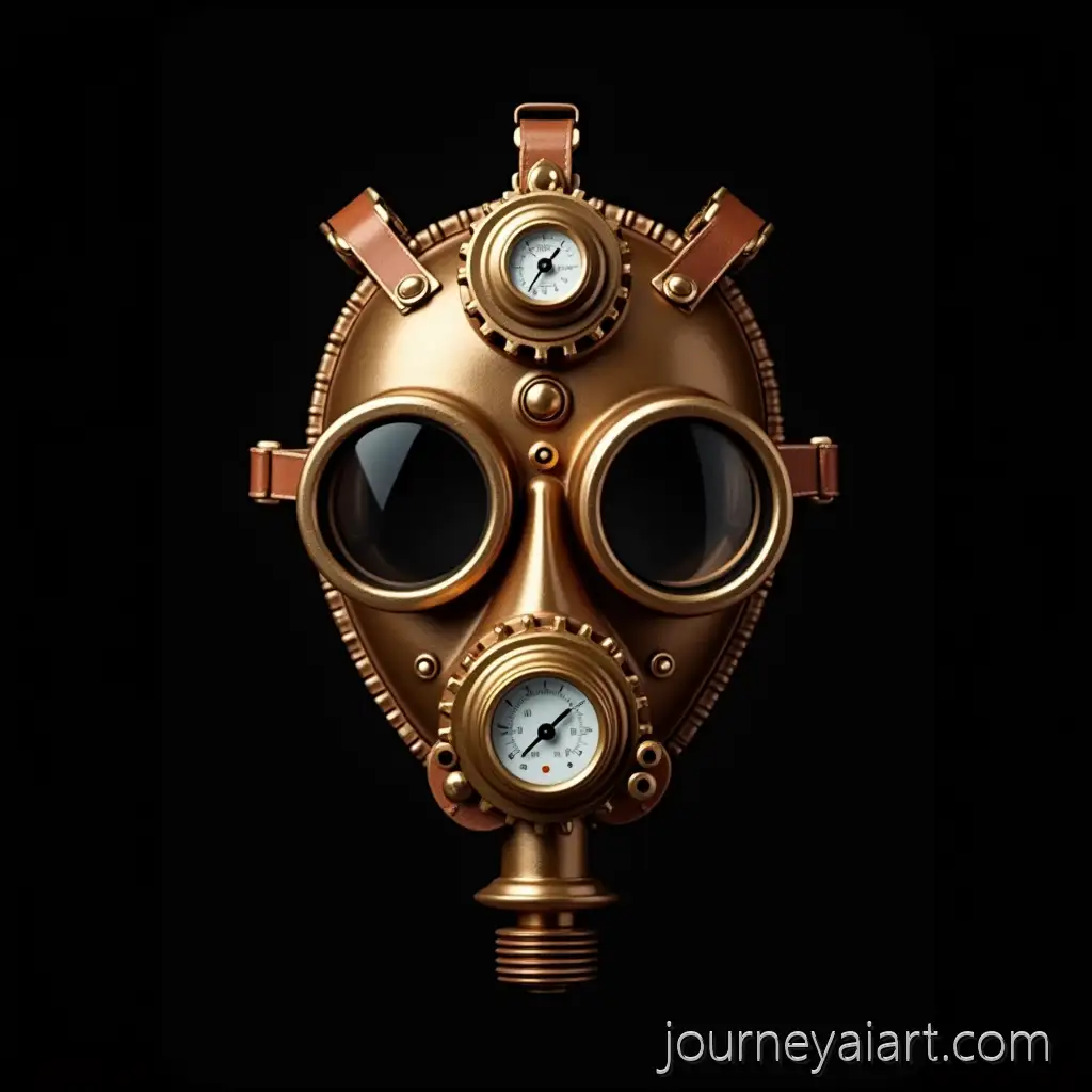 Steampunk-Brass-and-Copper-Mask-with-Gears-Pipes-and-Pressure-Gauge-on-Black-Background