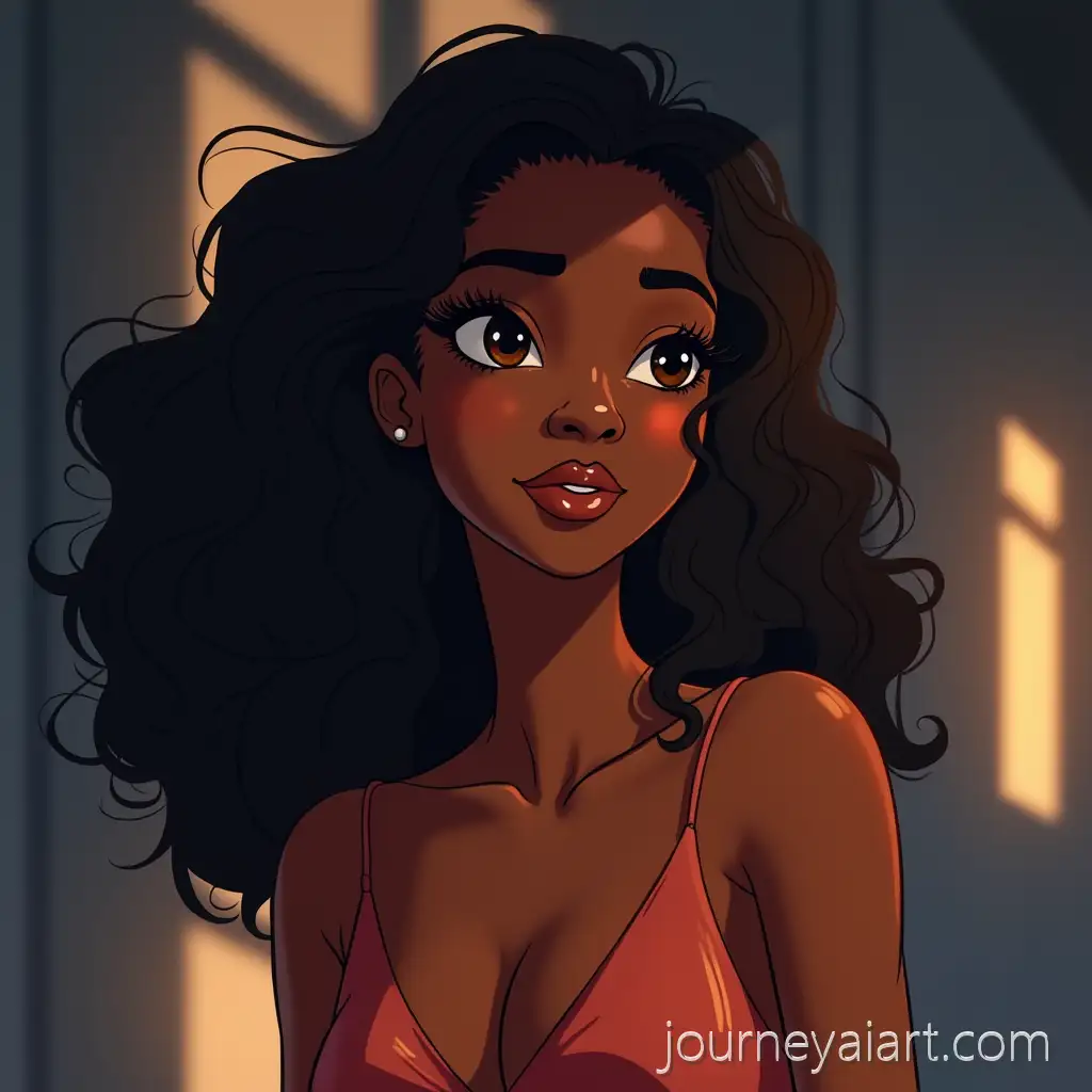 Fantasy-Portrait-of-a-BrownSkinned-Woman-in-SemiRealistic-AnimeDisney-Style