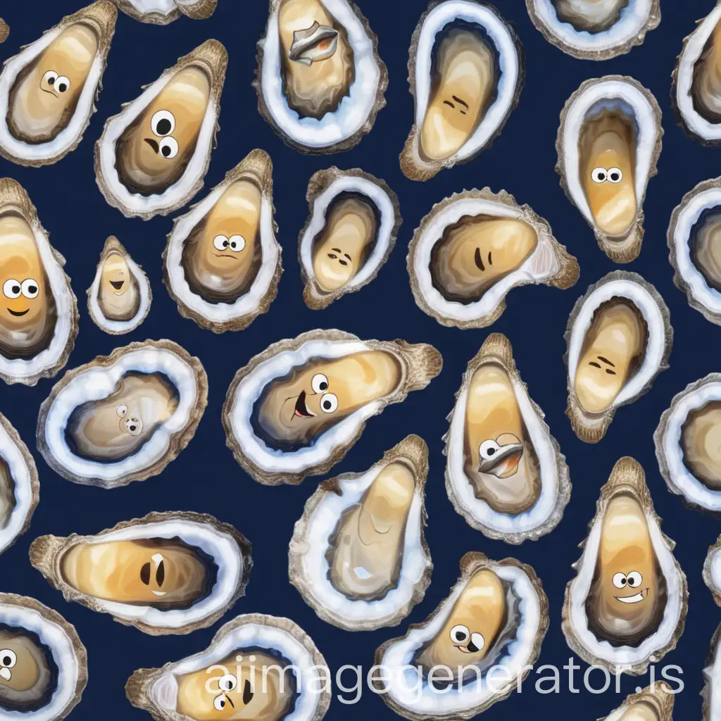 Playful-Oyster-Emoticons-Floating-in-a-Serene-Underwater-Scene