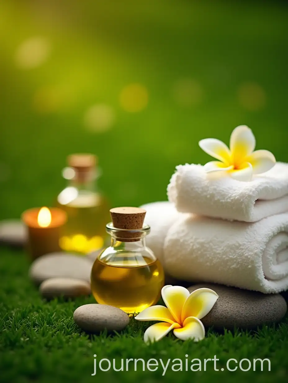Tranquil-Spa-Scene-with-Olive-Oil-and-Frangipani-Flower