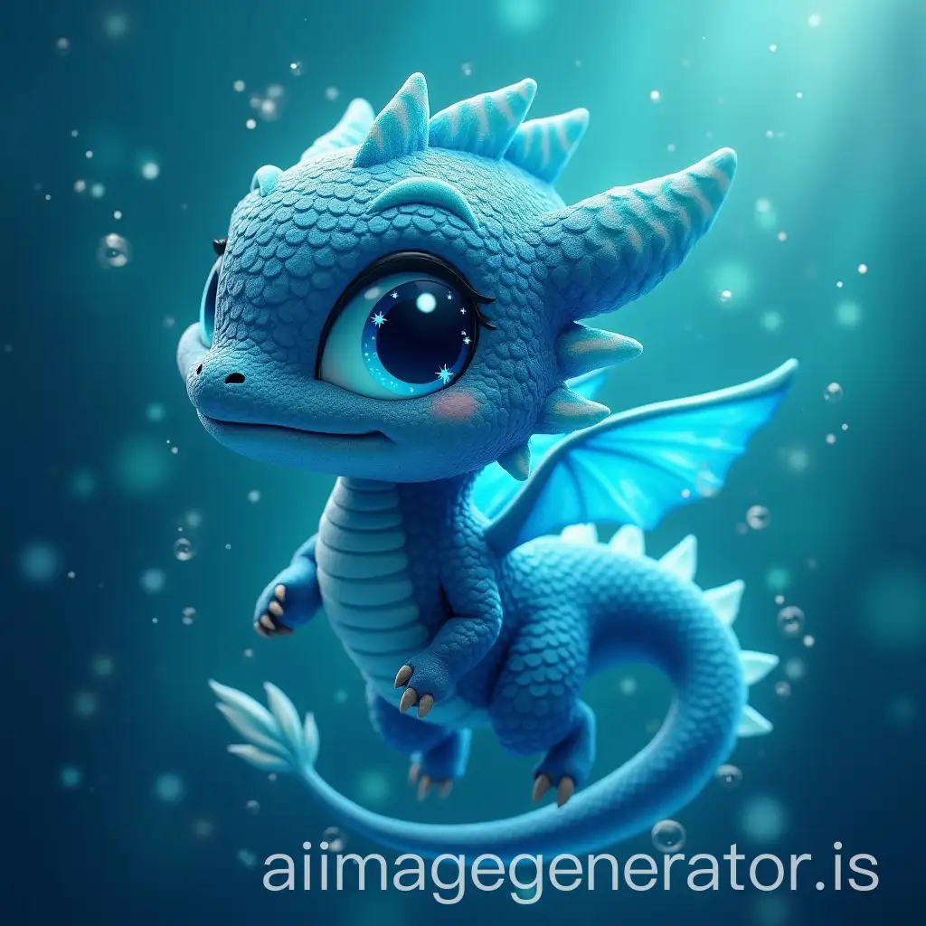 Playful-Baby-Dragon-with-Ocean-Blue-Scales-and-Water-Manipulation-Abilities