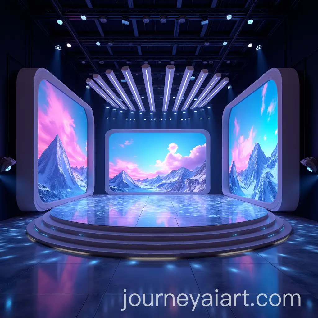 Futuristic-Luxury-Stage-with-Curved-LED-Screens-and-Dynamic-Visuals