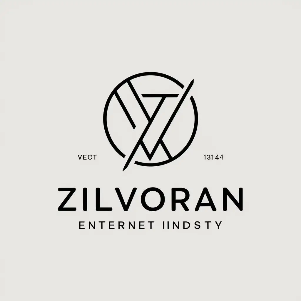 a vector logo design,with the text "Zilvoran", main symbol:Zilvoran,Minimalistic,be used in Internet industry,clear background