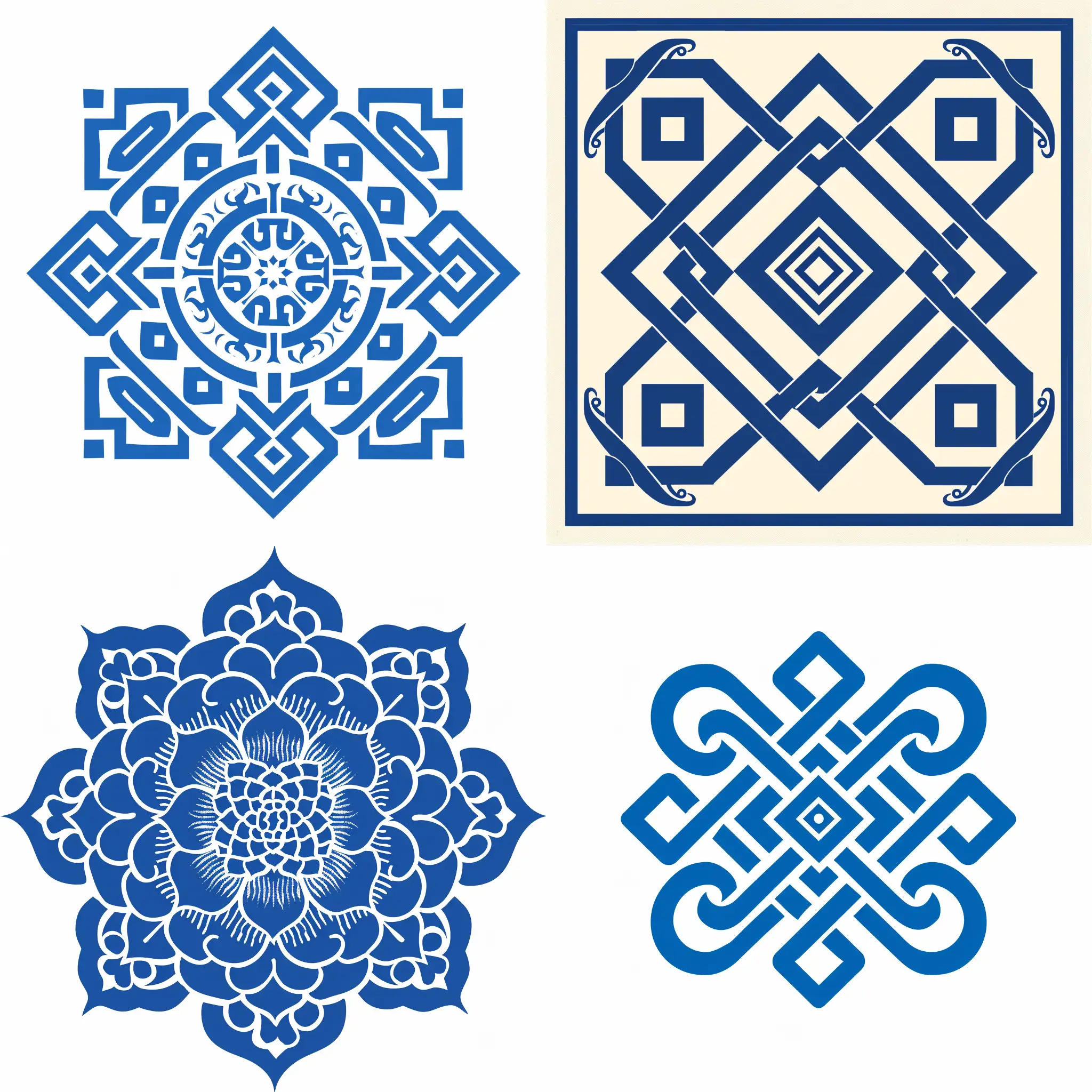Geometric-Money-of-Buddhist-Country-Liava-in-Blue-on-White-Background