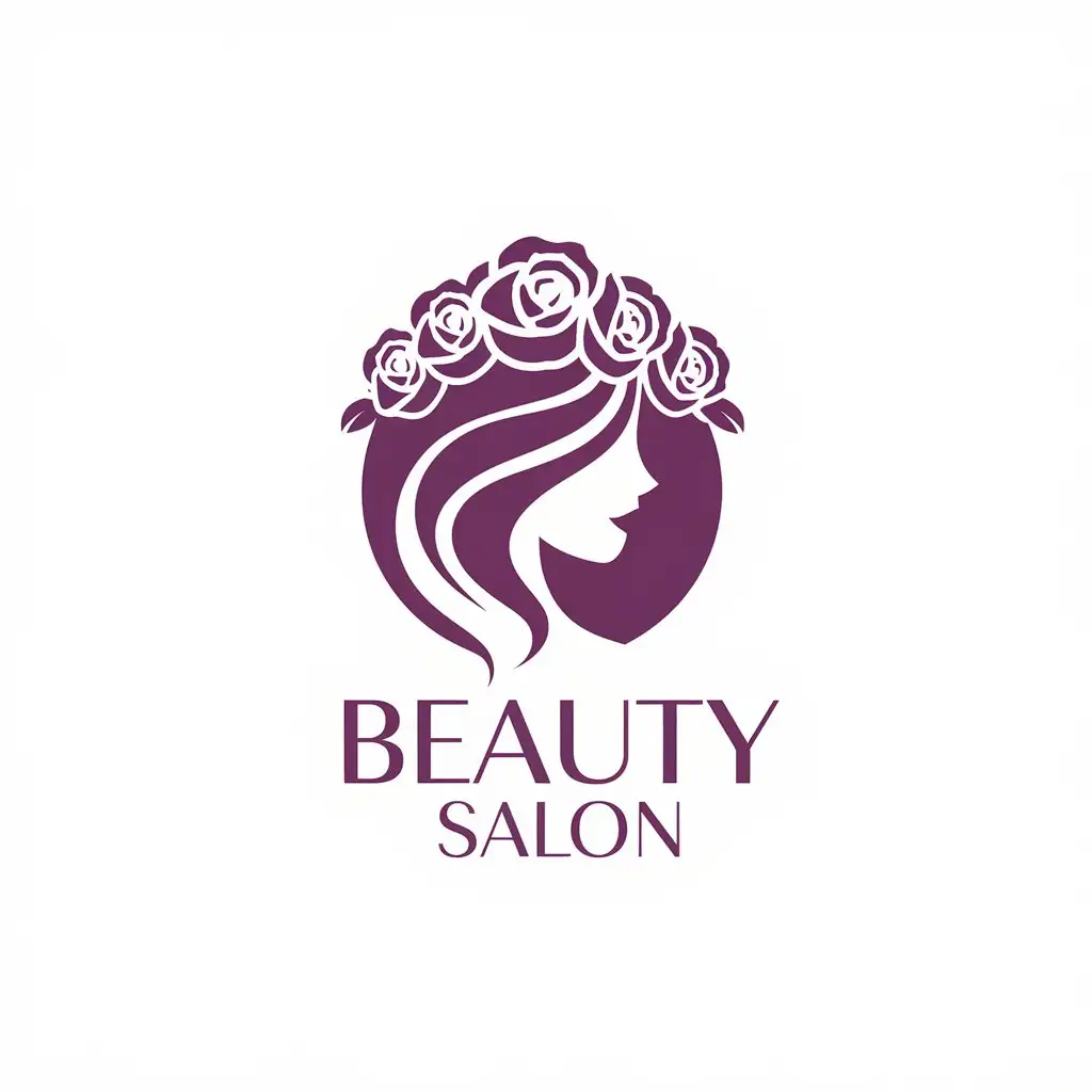 a vector logo design,with the text "beauty salon", main symbol:Female, crown roses,Moderate,be used in Beauty Spa industry,clear background