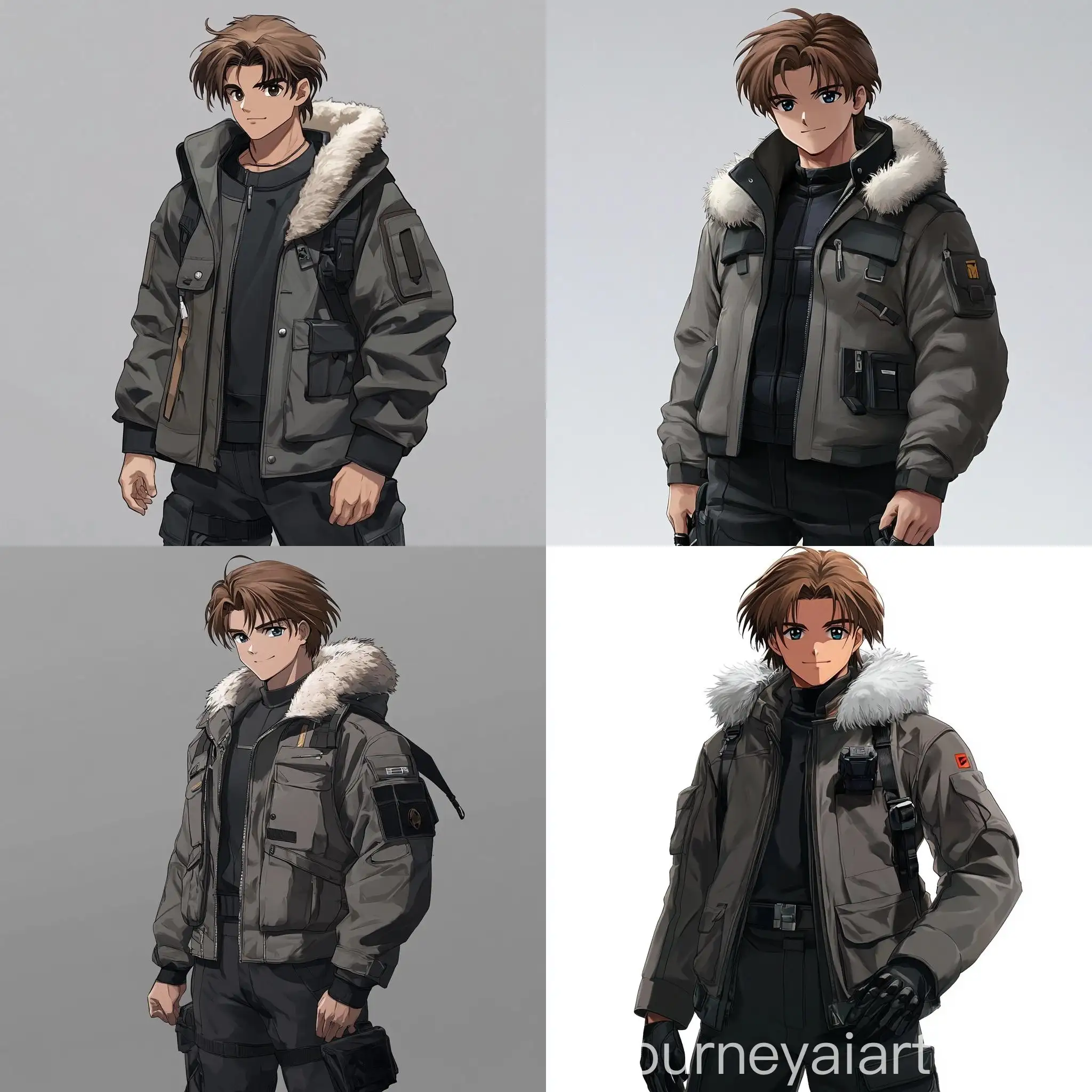Realistic-Anime-Mecha-Pilot-with-FurTrimmed-Parka-Jacket-and-Cargo-Pants
