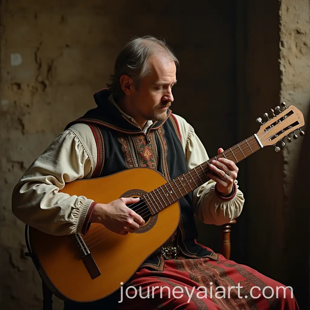 Lutenist-Performing-in-a-Lively-Medieval-Tavern