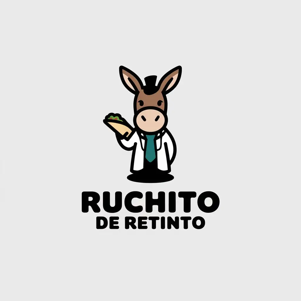 LOGO-Design-for-Ruchito-de-Retinto-Minimalistic-Vector-Logo-with-Donkey-Doctor-and-Burrito-Theme