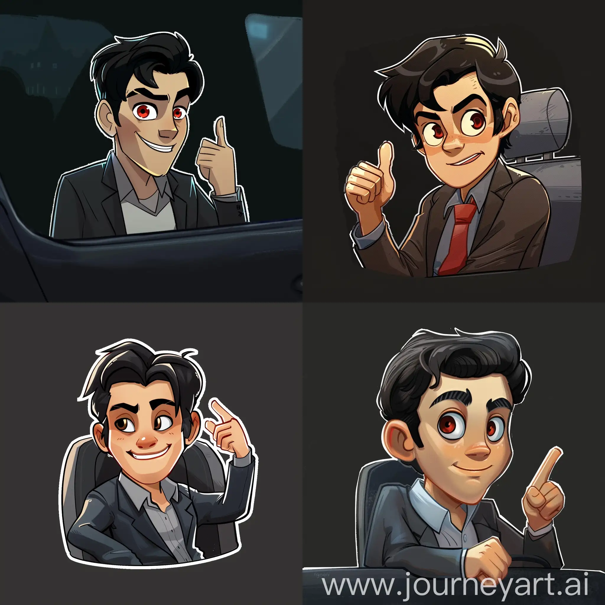 Cartoon-Style-DarkHaired-Boy-in-Car