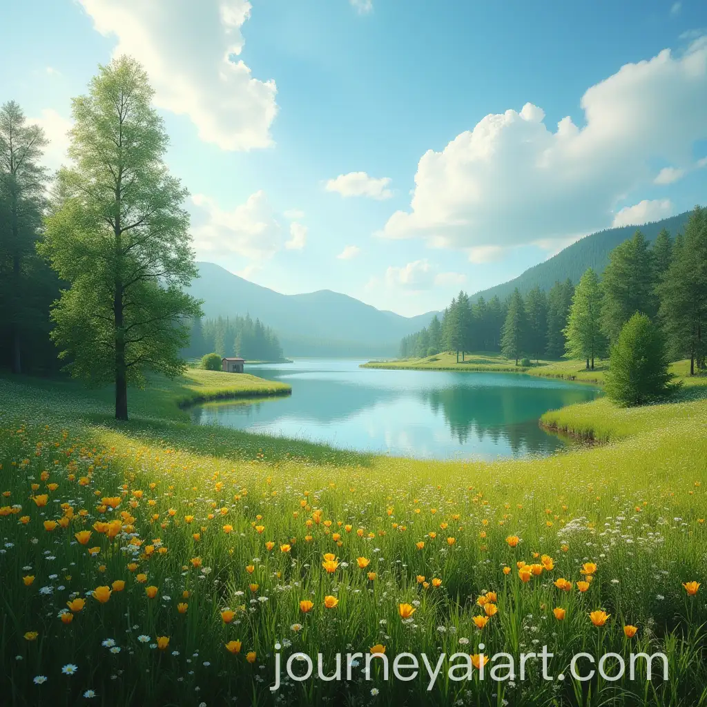 Tranquil-Country-Lake-in-Meadow