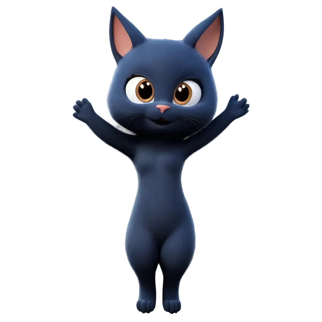 PNG-Image-of-a-TwoTone-Blue-Fur-Creature-with-Tail-and-Cat-Ears