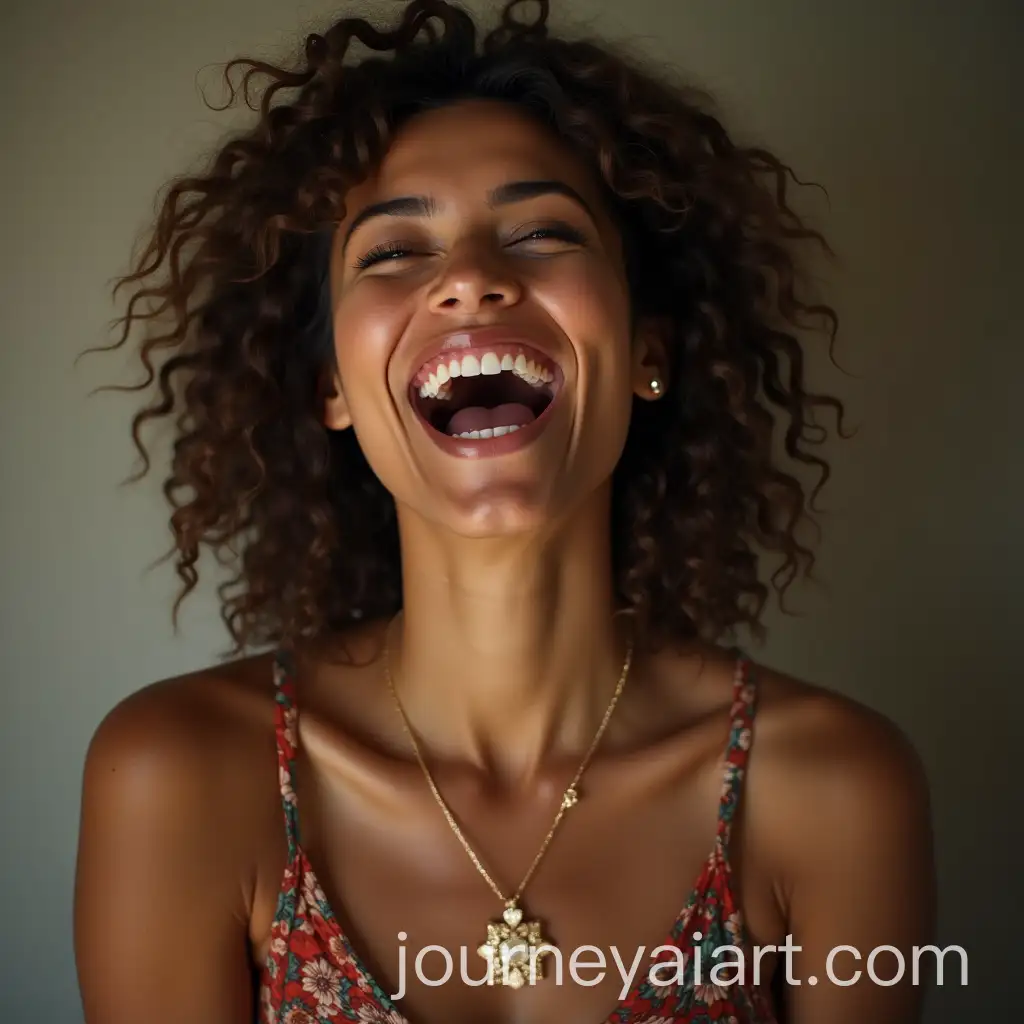 Woman-Laughing-While-Holding-Necklace-Pendant