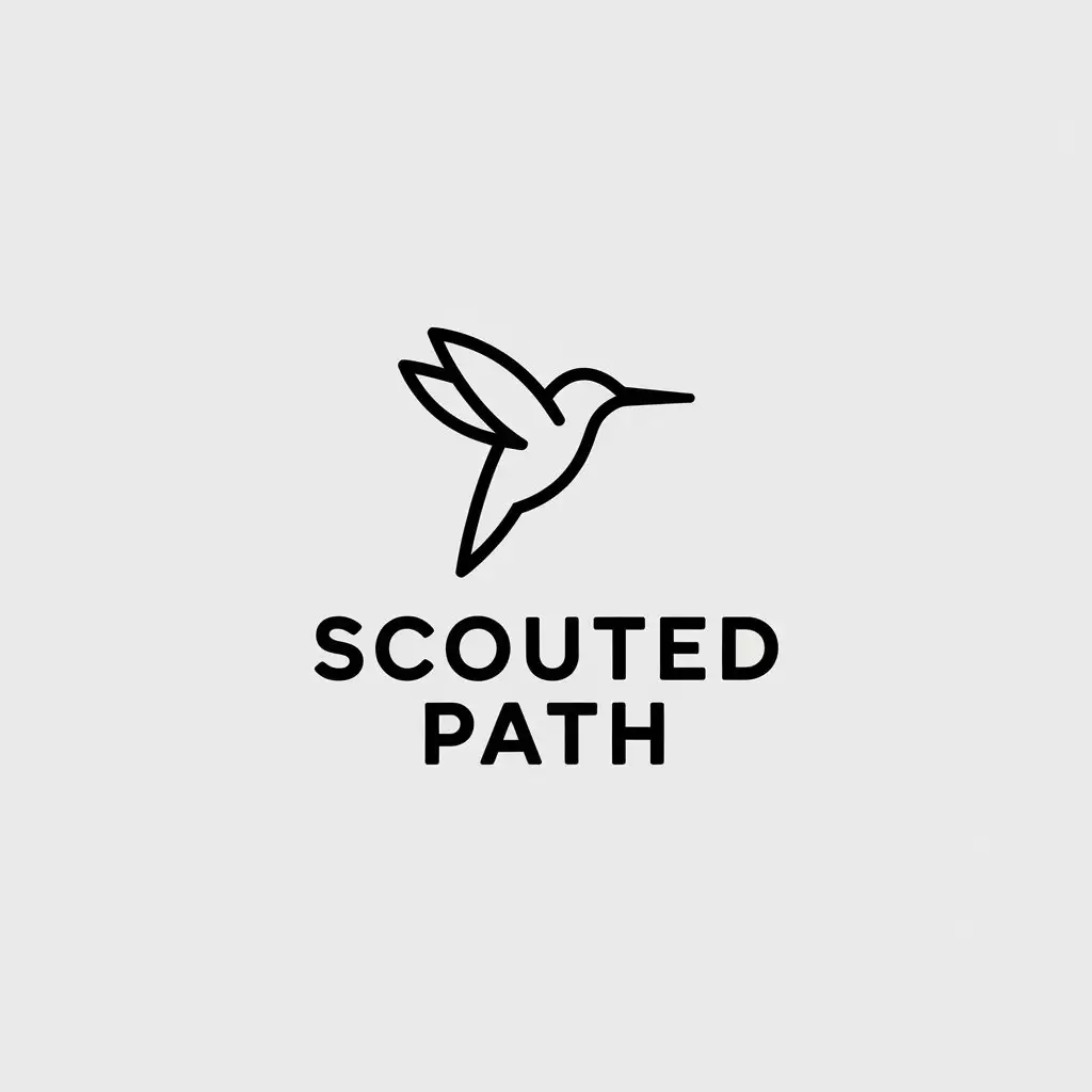 LOGO Design for Scouted Path Hummingbird Outline with Minimalistic Style for Travel Industry